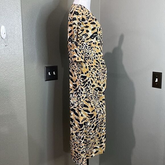 Topshop Leopard Print Mock Wrap Midi Dress - Picture 8 of 15